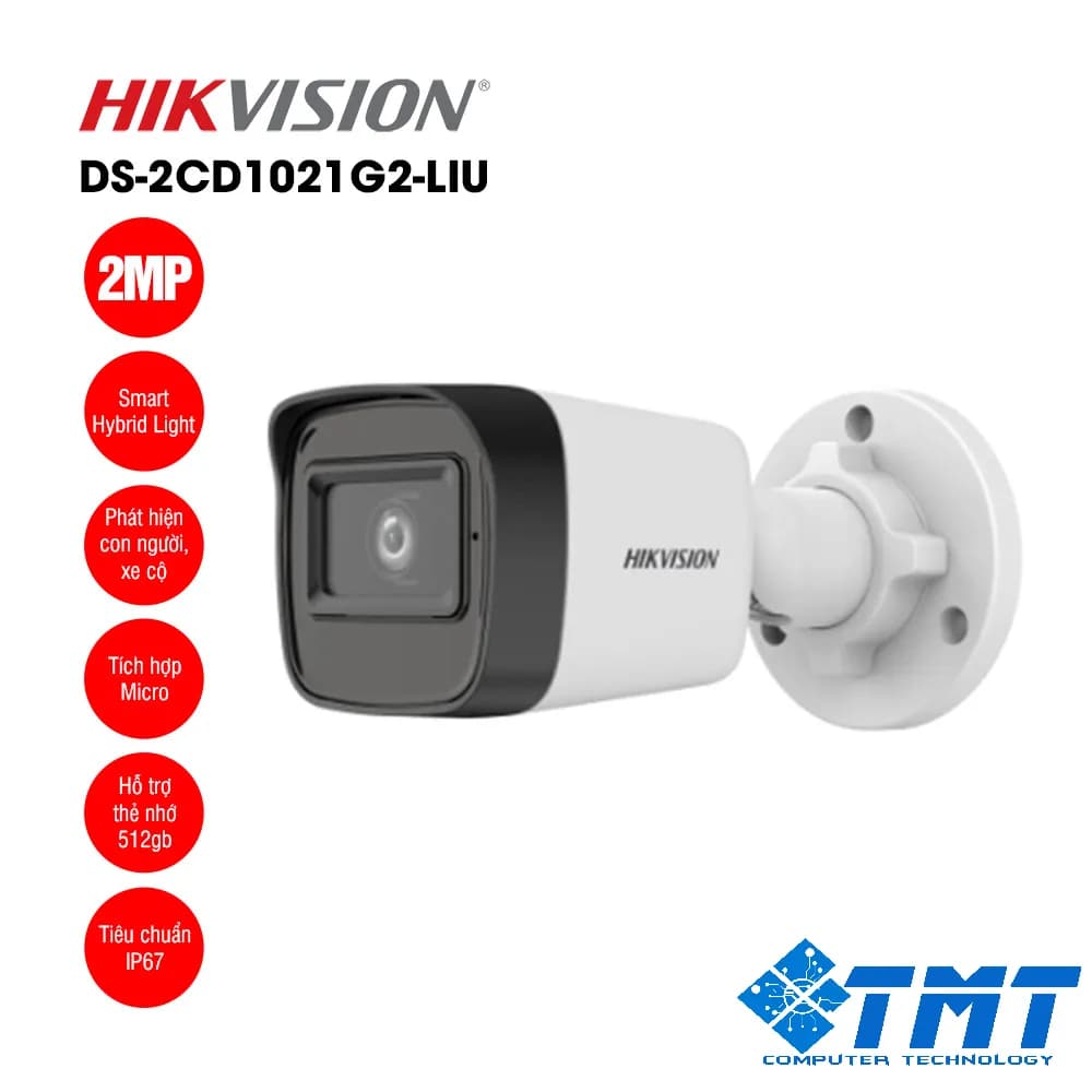 Camera IP 2MP thân trụ HIKVISION (DS-2CD1021G2-LIU)