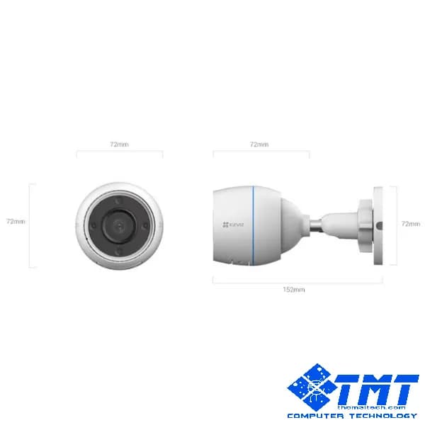 Camera ngoài trời IP wifi EZVIZ CS-H3c-R100-1K3WKFL (H3C 2K 3MP Color Có màu ban đêm)