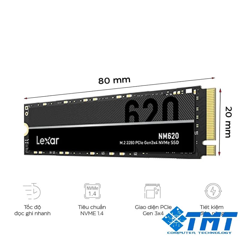 Ổ cứng SSD Lexar NM620 256GB M.2 2280 PCIe Gen3x4