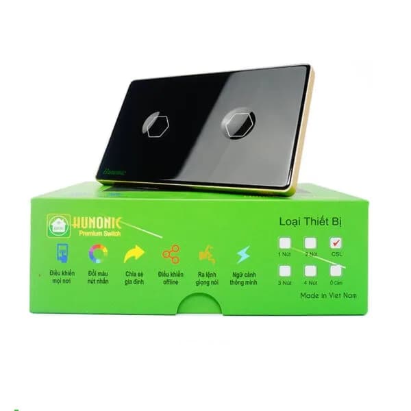 Công tắc cảm ứng BLE Premium 2 Nút, HCN