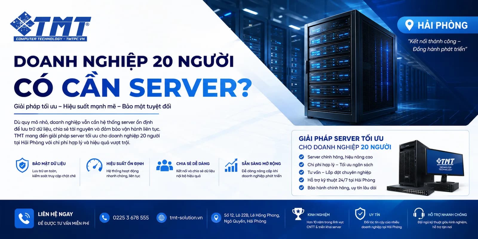 Doanh nghiệp 20 người cần server không? Giải pháp tối ưu tại Hải Phòng