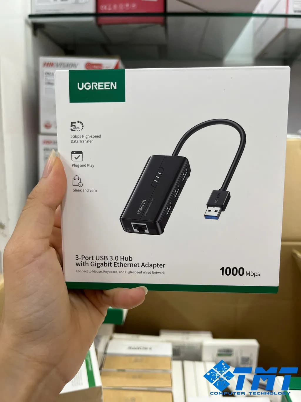 Bộ chia USB 3.0 tich hợp cổng Mạng Gigabit Ugreen